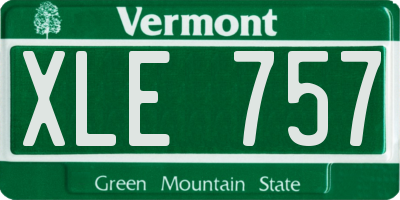VT license plate XLE757