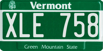 VT license plate XLE758