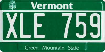 VT license plate XLE759