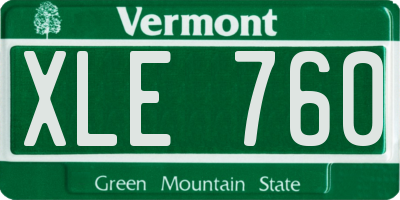 VT license plate XLE760