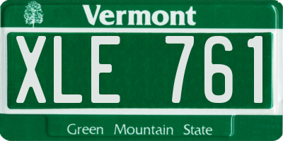 VT license plate XLE761