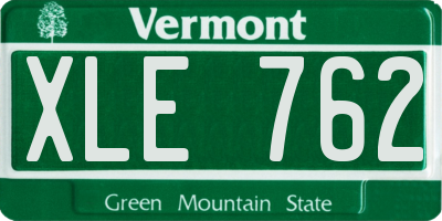 VT license plate XLE762