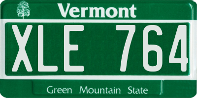 VT license plate XLE764