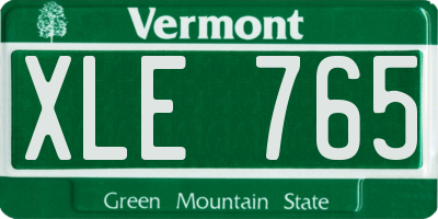 VT license plate XLE765