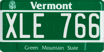 VT license plate XLE766