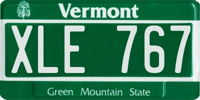 VT license plate XLE767
