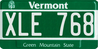 VT license plate XLE768