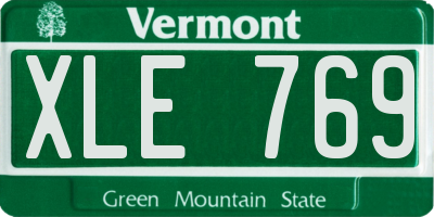 VT license plate XLE769