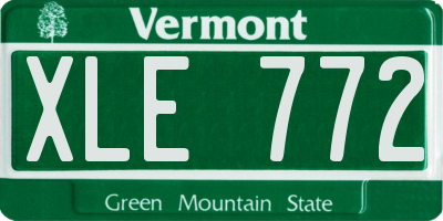 VT license plate XLE772