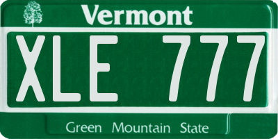 VT license plate XLE777