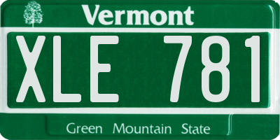 VT license plate XLE781