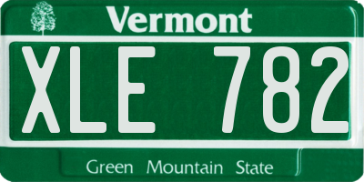 VT license plate XLE782