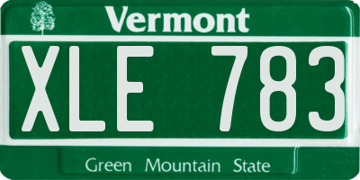 VT license plate XLE783