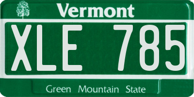 VT license plate XLE785