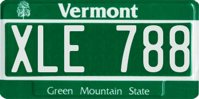 VT license plate XLE788