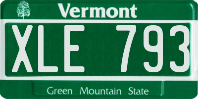 VT license plate XLE793