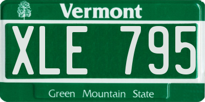 VT license plate XLE795