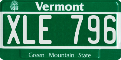 VT license plate XLE796