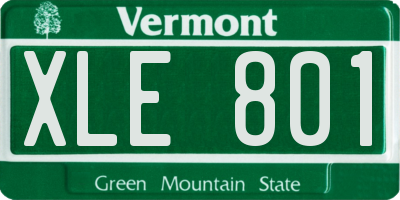 VT license plate XLE801