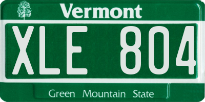VT license plate XLE804