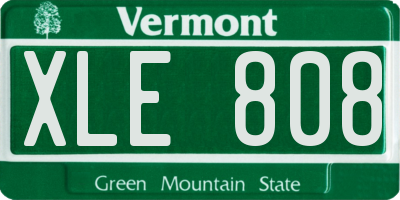 VT license plate XLE808