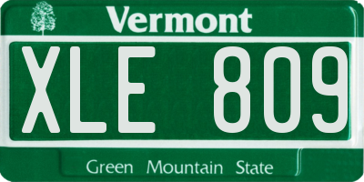 VT license plate XLE809