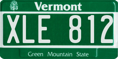 VT license plate XLE812
