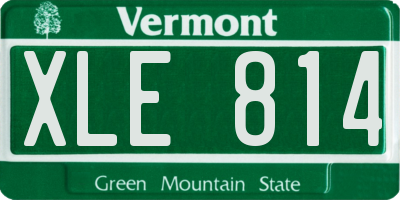 VT license plate XLE814