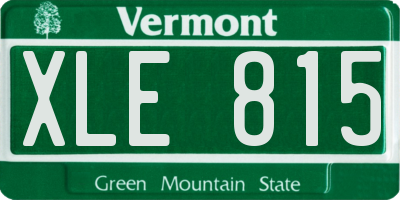 VT license plate XLE815