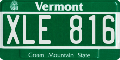 VT license plate XLE816