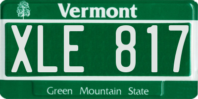 VT license plate XLE817