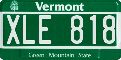 VT license plate XLE818