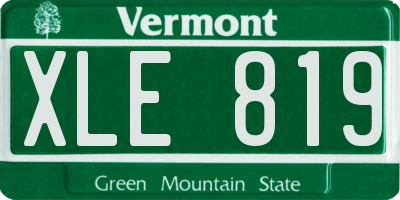 VT license plate XLE819