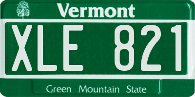 VT license plate XLE821