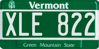 VT license plate XLE822