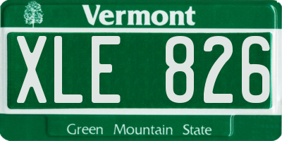 VT license plate XLE826