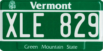 VT license plate XLE829