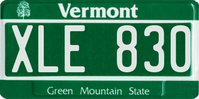 VT license plate XLE830
