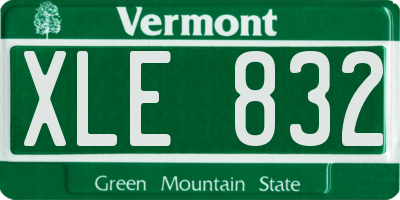 VT license plate XLE832
