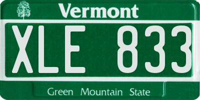VT license plate XLE833