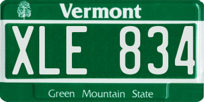 VT license plate XLE834