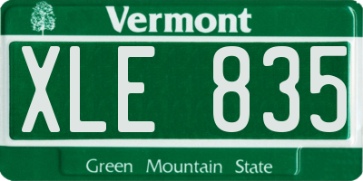 VT license plate XLE835