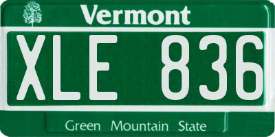 VT license plate XLE836