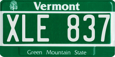 VT license plate XLE837