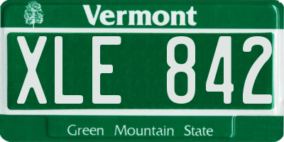 VT license plate XLE842