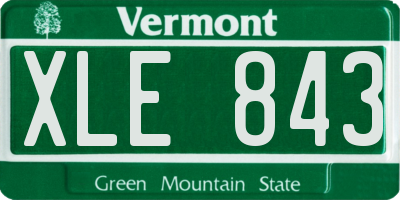 VT license plate XLE843