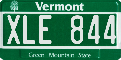 VT license plate XLE844