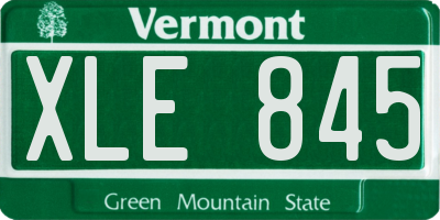 VT license plate XLE845