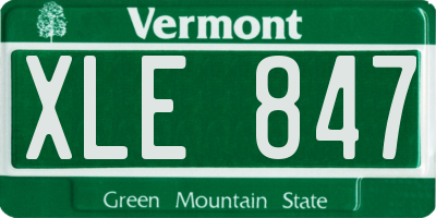 VT license plate XLE847