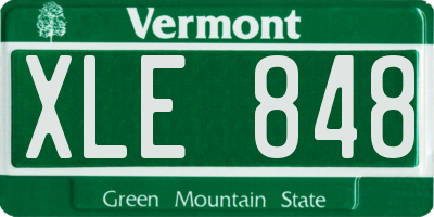 VT license plate XLE848